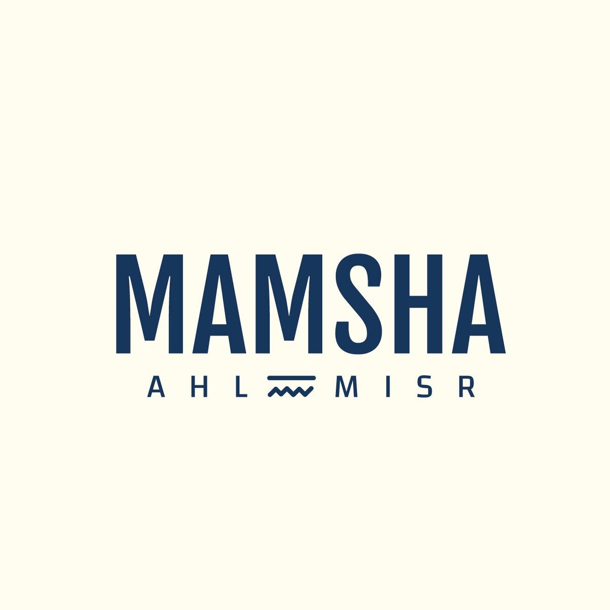 Mamsha Ahl Misr logotype — MAMSHA AHL MISR, with a Nile-wave motif beneath the wordmark.